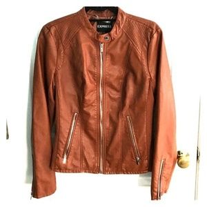 EXPRESS Minus the Leather Jacket in Tan/Brown, M